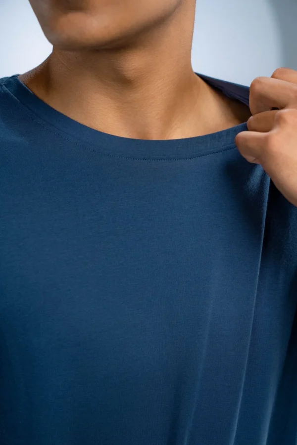Camiseta Algodão Egípcio Azul Marinho - Imagem 6