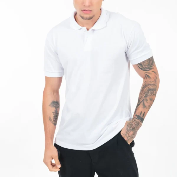 Camisa Gola Polo Piquet Branca - Imagem 5
