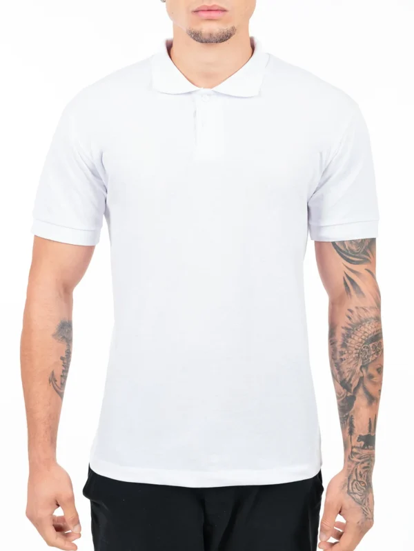 Camisa Gola Polo Piquet Branca - Imagem 3
