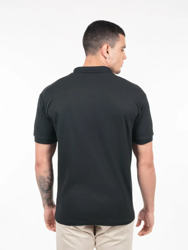 Camisa Gola Polo Piquet Masculina Preta - Imagem 2
