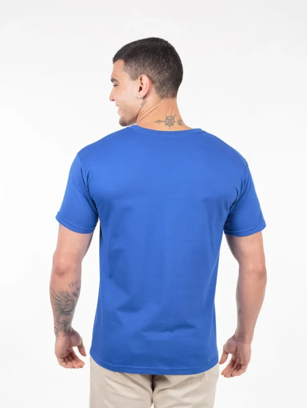 Camiseta 100% Algodão Cardado Azul Royal - Imagem 2
