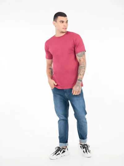 Camiseta 100% Algodão Cardado Vinho