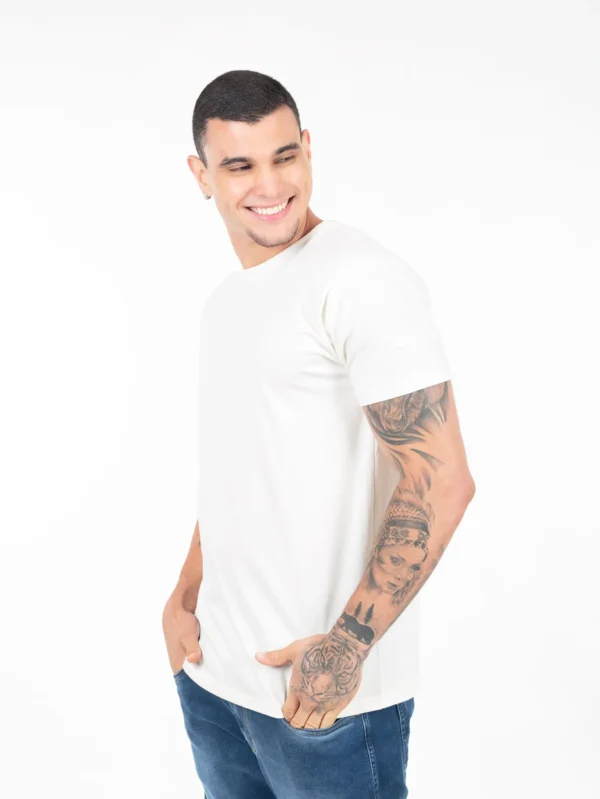 Camiseta 100% Algodão Cardado Off White