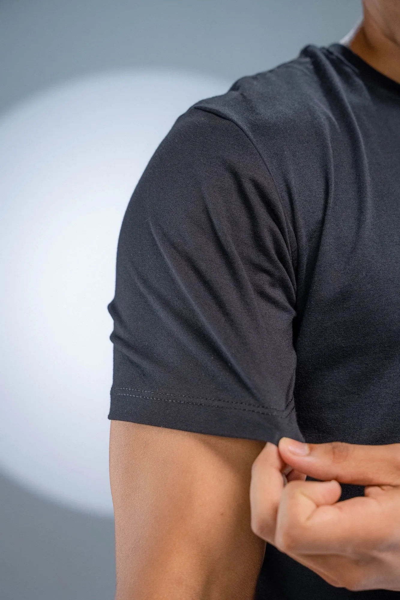 Camiseta Algodão Egípcio Preta - Imagem 4