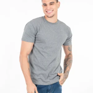 Camiseta Algodão Cardado Cinza Mescla