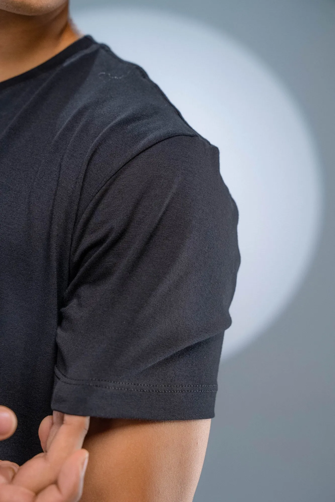 Camiseta Algodão Egípcio Preta - Imagem 3