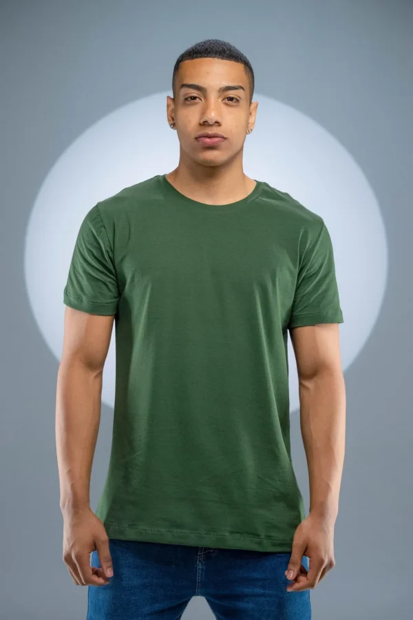 Camiseta Algodão Egípcio Verde Musgo - Imagem 6