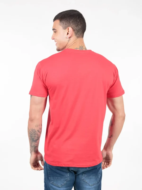 Camiseta 100% Algodão Cardado Vermelha - Imagem 2