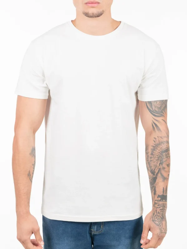 Camiseta 100% Algodão Cardado Off White - Imagem 3