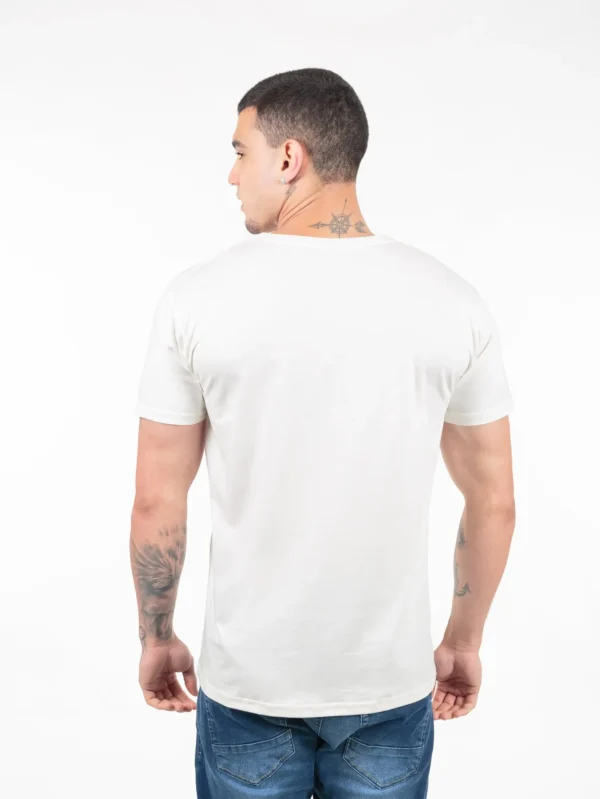 Camiseta 100% Algodão Cardado Off White - Imagem 2