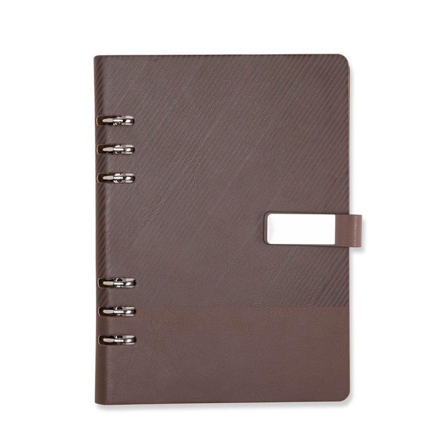 Caderno Fichário Couro Sintético