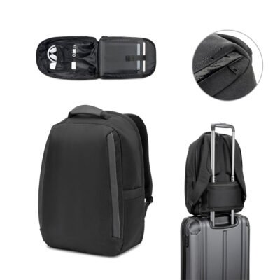 YANGON BPACK. Mochila antirroubo com bolso para notebook (17'3"), em poliéster reciclado 600D twill, resistente à água (20 L)
