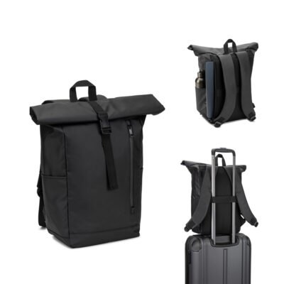 OSASCO BPACK. Mochila “Roll top” (14″) em poliéster reciclado 600D de alta densidade com revestimento resistente à água (20 L)
