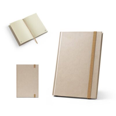 DICKINSON. Caderno A5 de capa dura em papel à base de cana-de-açúcar (80% polpa da cana-de-açúcar) com páginas pautadas