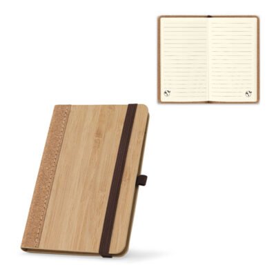 ORWELL POCKET. Caderno de bolso de capa dura em folha de bambu e cortiça com páginas pautadas recicladas