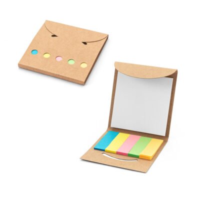 AINSLEY. Conjunto para escritório, em papel 100% reciclado, com 6 blocos adesivados