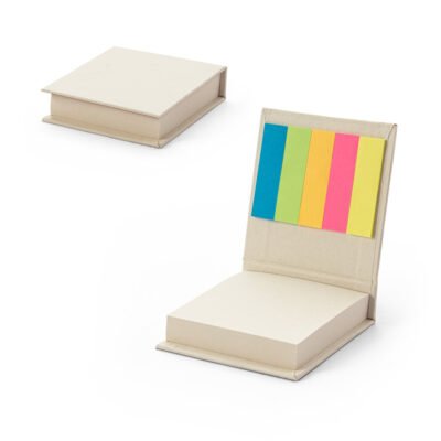 KAIRON. Conjunto 2 em 1 para escritório, em papel 100% reciclado, com 6 blocos adesivados