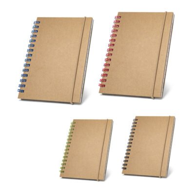 MARLOWE. Caderno de bolso espiral de capa dura em cartão, com páginas pautadas recicladas
