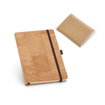 PORTEL A6. Caderno A6 de capa dura em cortiça, com páginas lisas