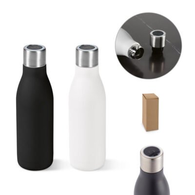 CHILWELL. Garrafa térmica em aço inox 90% reciclado de parede dupla com sistema de auto-sanitização UV (500 mL)