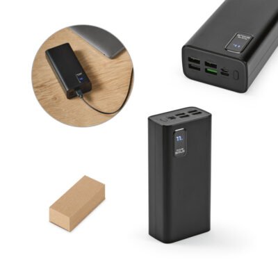 GURDON. Bateria portátil em ABS 100% reciclado (30’000 mAh)