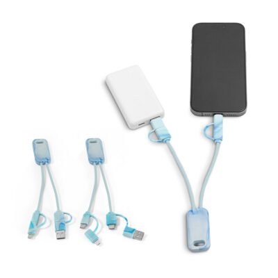 BERNERS. Cabo USB super-rápido 6 em 1 em PET 100% reciclado