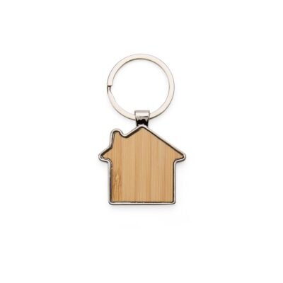 Chaveiro Metal Bambu no formato personalizado com logo