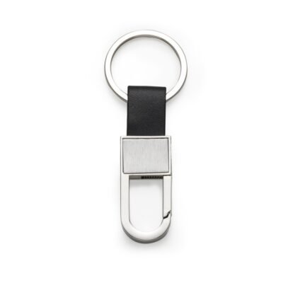 Chaveiro Metal Det. Couro personalizado com logo