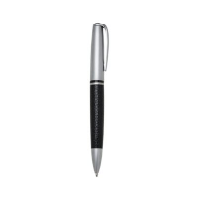 Caneta Metal Fosco C/ Couro