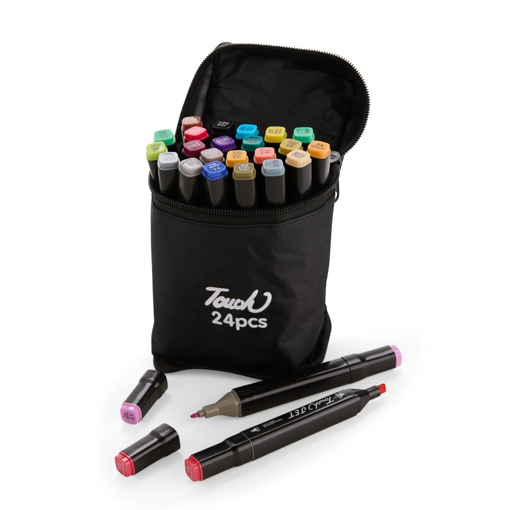 Kit Canetas Marcadoras Pontas Duplas 24 Cores personalizada com logo - imagem 3