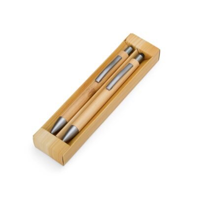 Kit Ecológico Caneta e Lapiseira Bambu personalizada com logo
