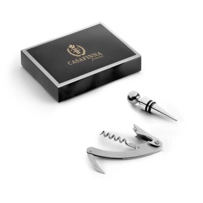 BARREL. Conjunto para vinho em zinco e inox