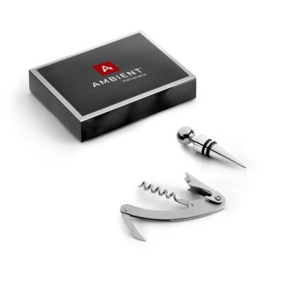 BARREL. Conjunto para vinho em zinco e inox