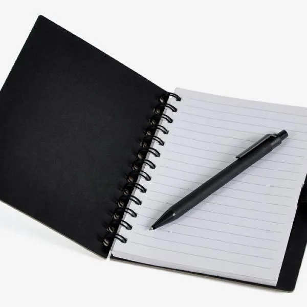 Caderno Espiral com Capa Dura e Caneta Reciclados personalizado com logo - imagem 3