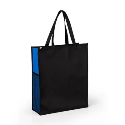 Sacola de Mão em Nylon 600 - Preta e Azul personalizada com logo