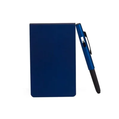 Bloco para Anotações com Caneta - Azul personalizado com logo
