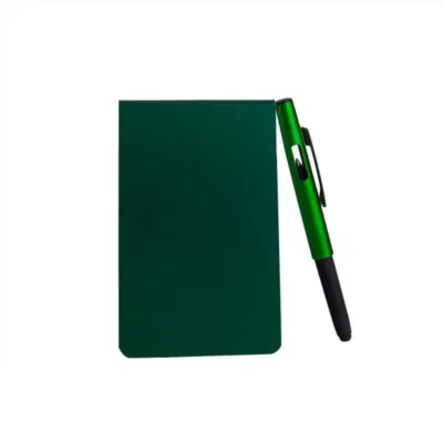 Bloco para Anotações com Caneta - Verde personalizado com logo