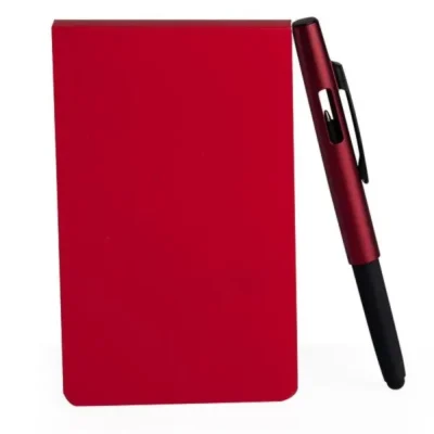 Bloco para Anotações com Caneta - Vermelho personalizado com logo