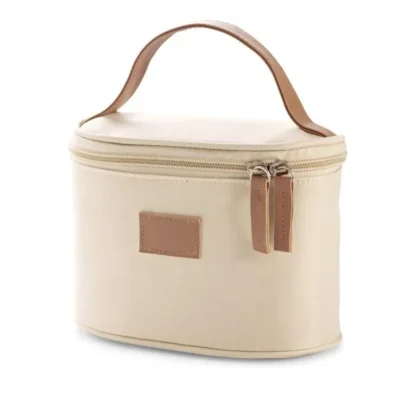 Bolsa para Cosmeticos em Microfibra - Bege - 18x12x10cm personalizada com logo