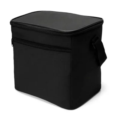 Bolsa Térmica Preta em Polyester 600d/Peva - 27x20x25cm personalizada com logo