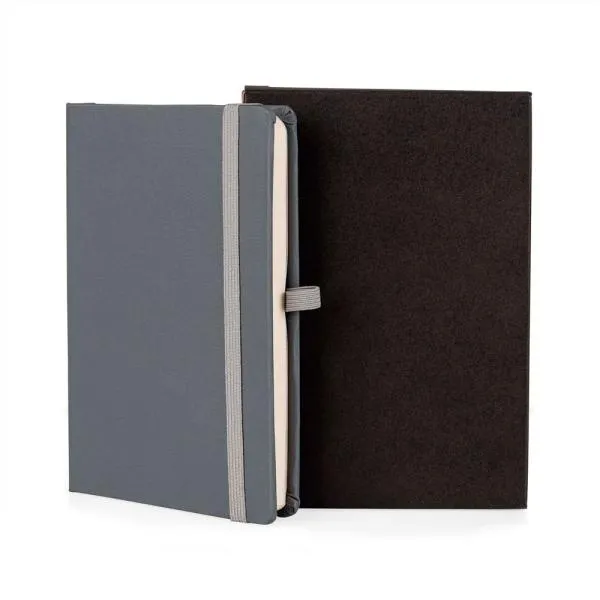 Caderneta com Pauta Cinza - 14x21cm personalizada com logo - imagem 2