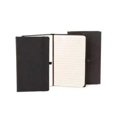 Caderneta com Pauta Preto - 9,5x15,5cm personalizada com logo