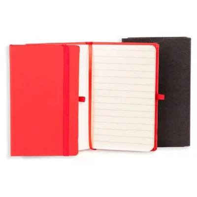 Caderneta com Pauta Vermelho - 14x21cm personalizada com logo