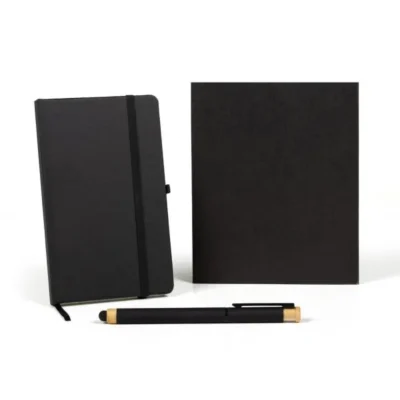 Caderneta para Anotações com Caneta Caderno para preto personalizada com logo