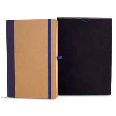 Caderneta S/ Pauta - 14x21cm - Bege e Azul personalizada com logo
