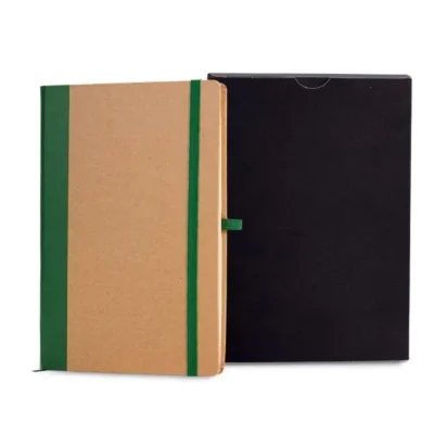 Caderneta S/ Pauta - 14x21cm - Bege e Verde personalizada com logo