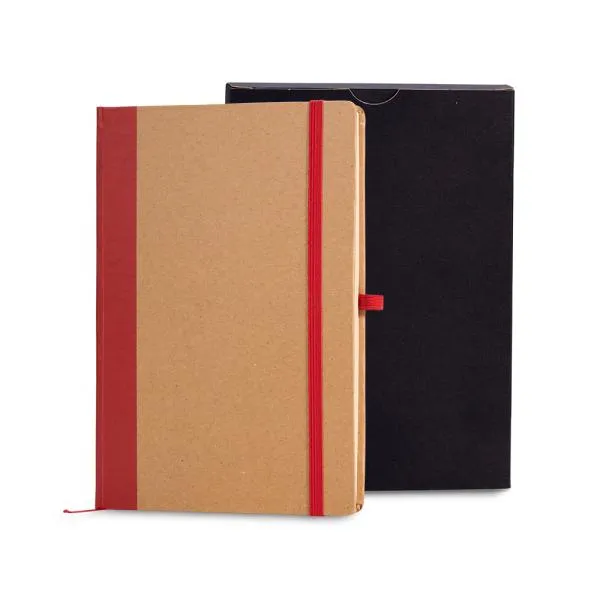 Caderneta S/ Pauta - 14x21cm - Bege e Vermelho personalizada com logo - imagem 2