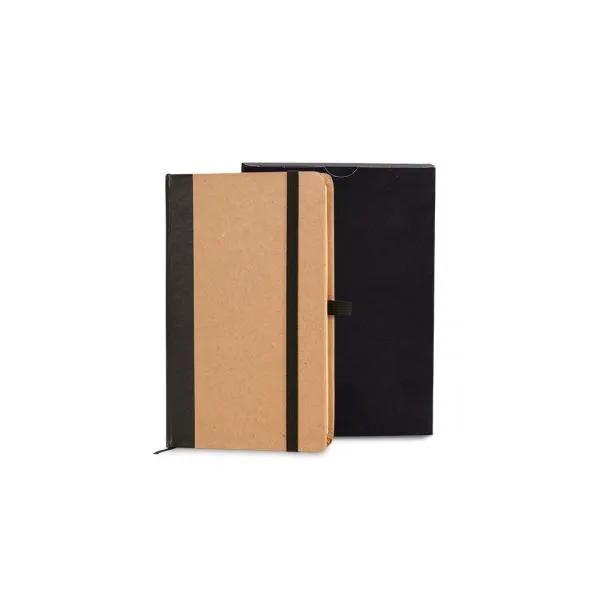 Caderneta S/ Pauta - 9,5x15,5cm - Bege e Preto personalizada com logo - imagem 2