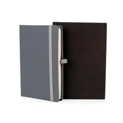 Caderneta S/ Pauta Cinza - 12,2x17cm personalizada com logo