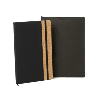 Caderno com Pauta - Preto - 14x21cm personalizado com logo